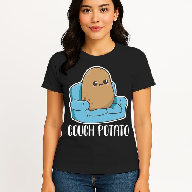 Couch Potato Cute Kawaii Funny Potato Womens T-Shirt