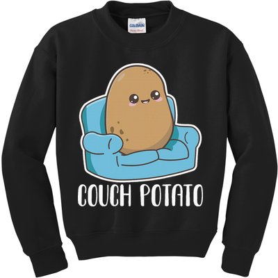Couch Potato Cute Kawaii Funny Potato Kids Sweatshirt