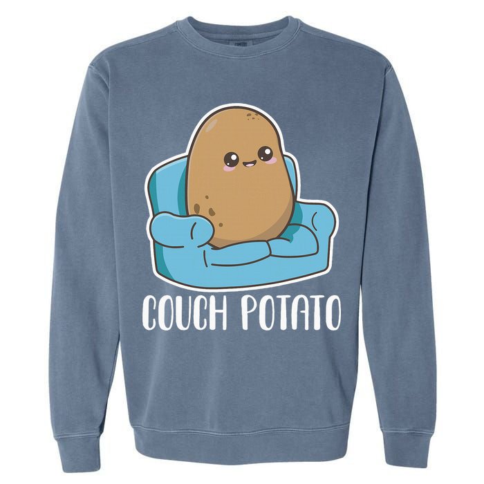 Couch Potato Cute Kawaii Funny Potato Garment-Dyed Sweatshirt