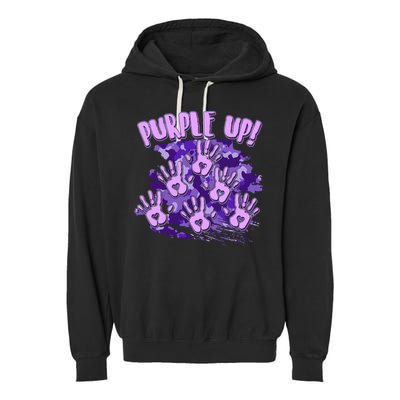 Cool Purple Camouflage Camo Hand Prints Garment-Dyed Fleece Hoodie