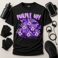 Cool Purple Camouflage Camo Hand Prints Cooling Performance Crew T-Shirt