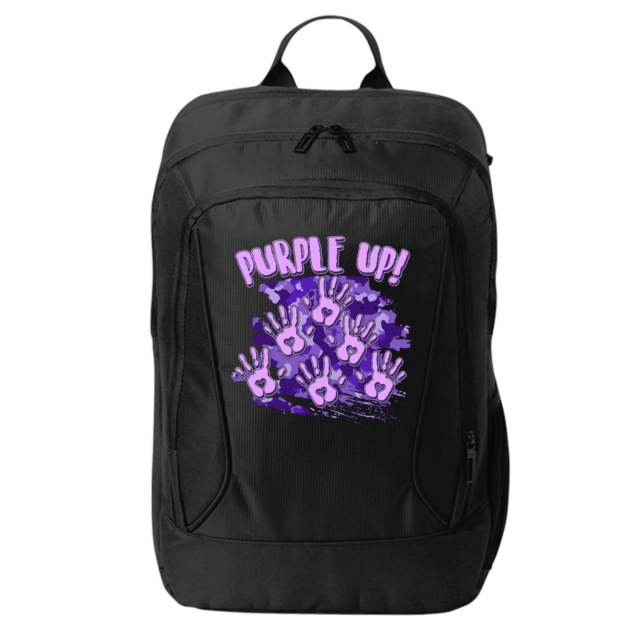 Cool Purple Camouflage Camo Hand Prints City Backpack