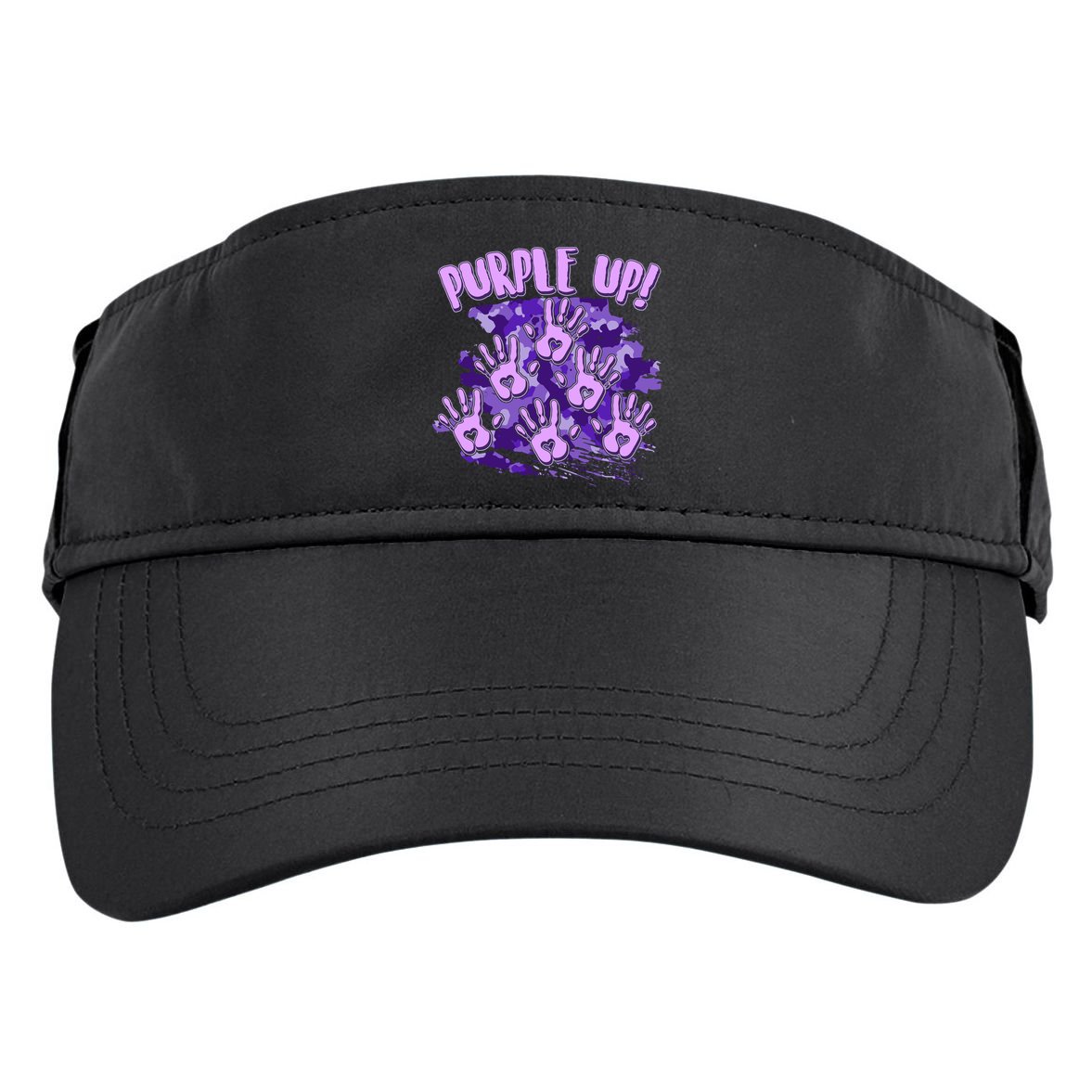 Cool Purple Camouflage Camo Hand Prints Adult Drive Performance Visor
