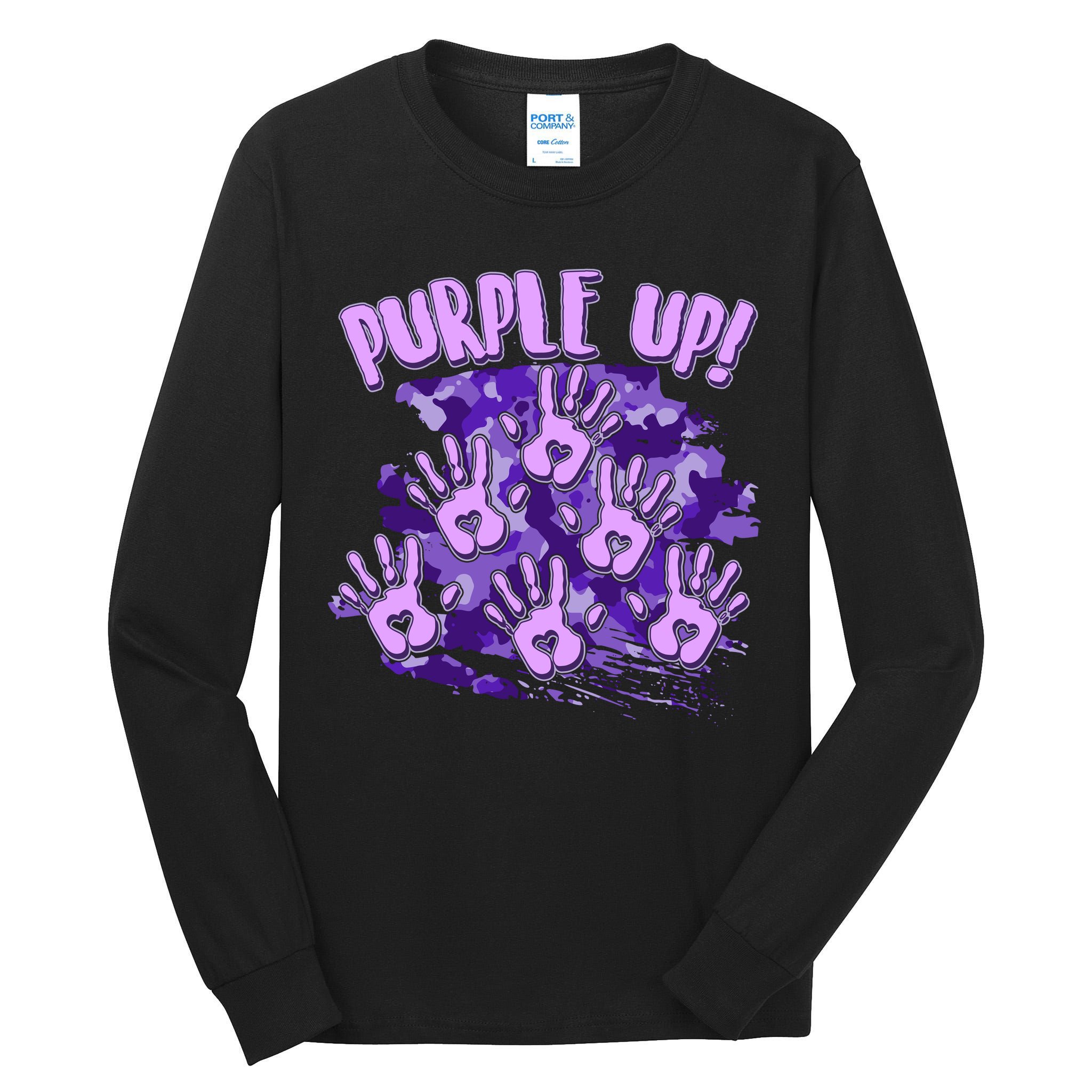 Cool Purple Camouflage Camo Hand Prints Tall Long Sleeve T-Shirt