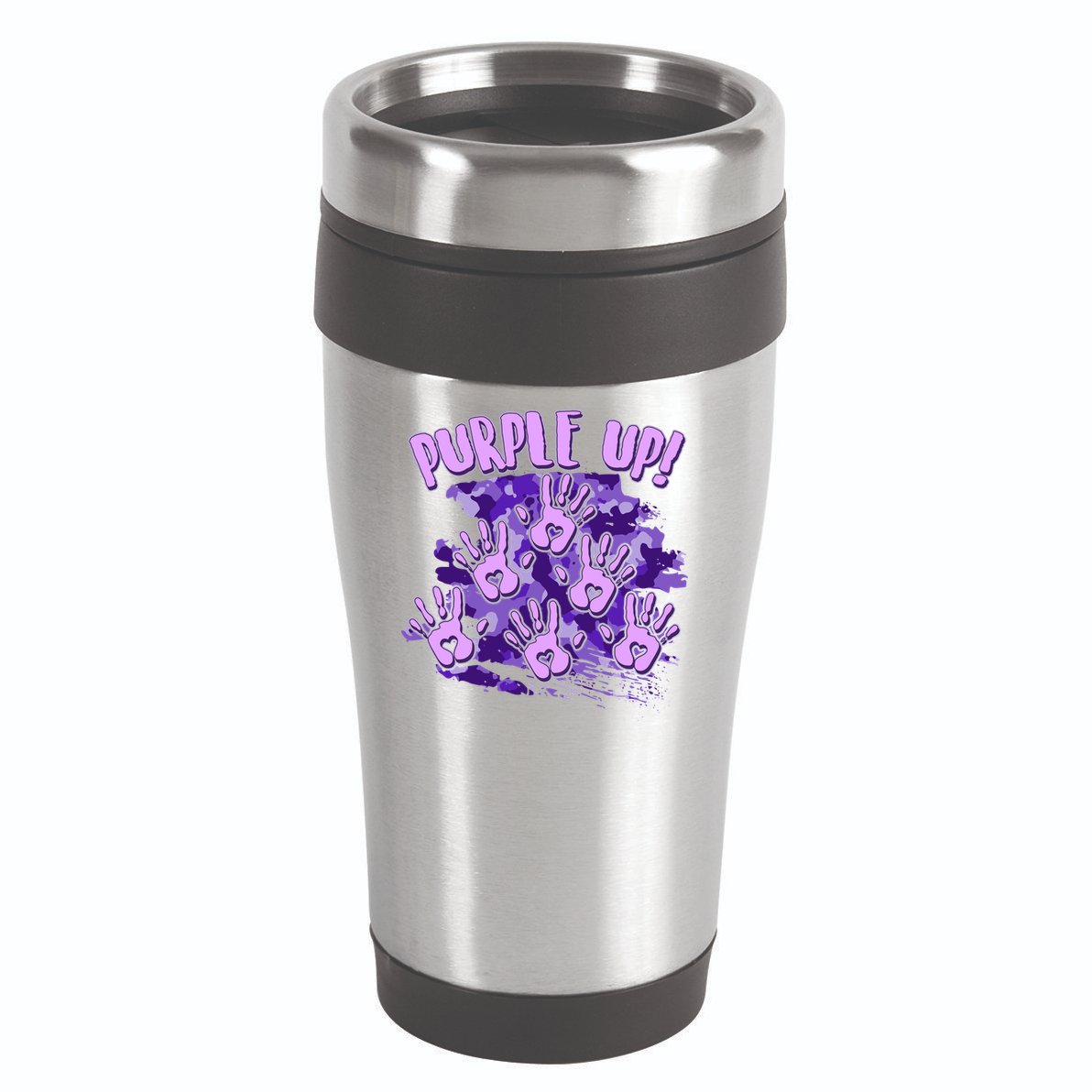 Cool Purple Camouflage Camo Hand Prints 16oz Travel Tumbler