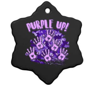 Cool Purple Camouflage Camo Hand Prints Ceramic Star Ornament