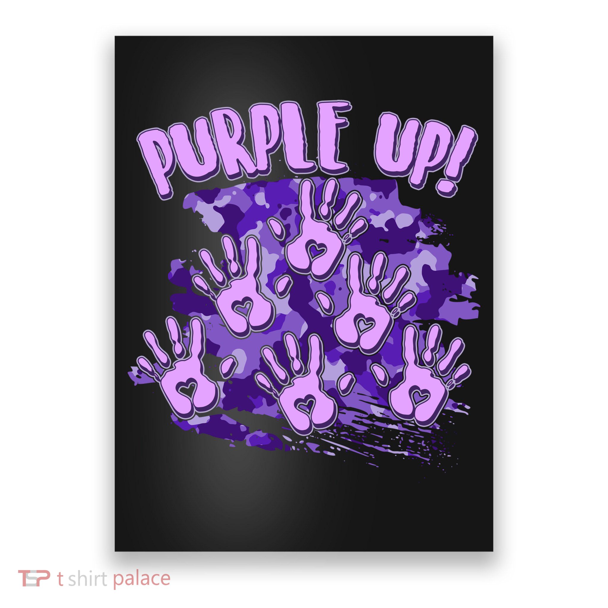 Cool Purple Camouflage Camo Hand Prints Poster
