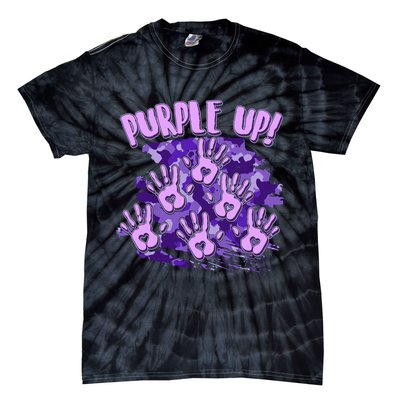 Cool Purple Camouflage Camo Hand Prints Tie-Dye T-Shirt