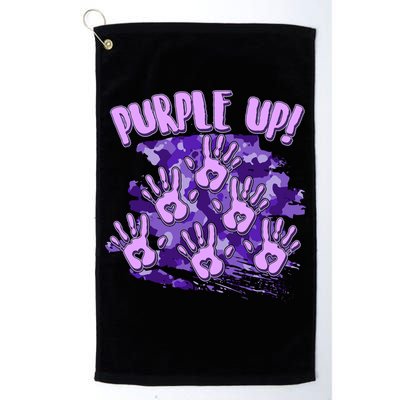 Cool Purple Camouflage Camo Hand Prints Golf Towel