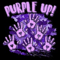 Cool Purple Camouflage Camo Hand Prints Cropped Pullover Crew