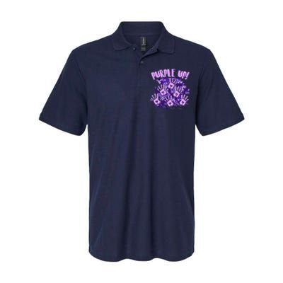 Cool Purple Camouflage Camo Hand Prints Softstyle Adult Sport Polo