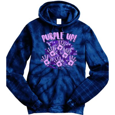 Cool Purple Camouflage Camo Hand Prints Tie Dye Hoodie