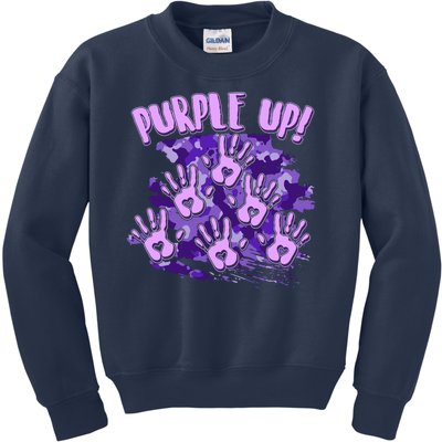 Cool Purple Camouflage Camo Hand Prints Kids Sweatshirt