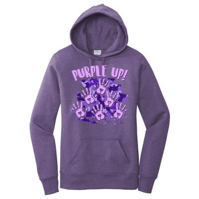 Cool Purple Camouflage Camo Hand Prints Women's Pullover Hoodie