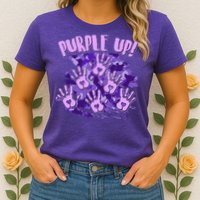 Cool Purple Camouflage Camo Hand Prints Womens T-Shirt