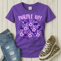 Cool Purple Camouflage Camo Hand Prints Womens T-Shirt