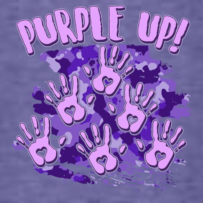 Cool Purple Camouflage Camo Hand Prints Womens T-Shirt