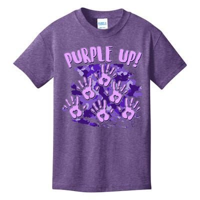 Cool Purple Camouflage Camo Hand Prints Kids T-Shirt