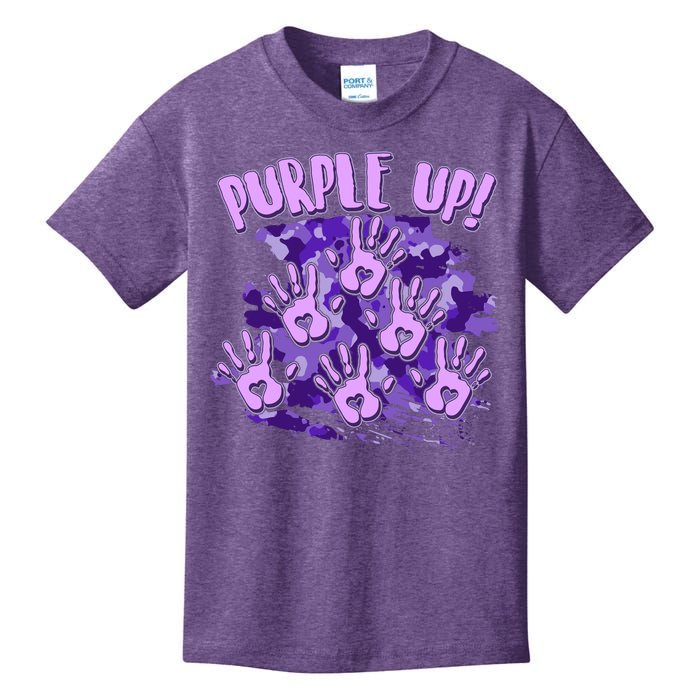 Cool Purple Camouflage Camo Hand Prints Kids T-Shirt