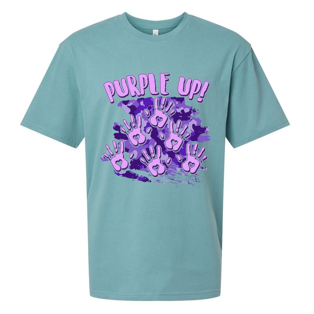 Cool Purple Camouflage Camo Hand Prints Sueded Cloud Jersey T-Shirt