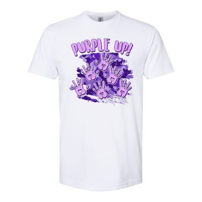 Cool Purple Camouflage Camo Hand Prints Softstyle® CVC T-Shirt