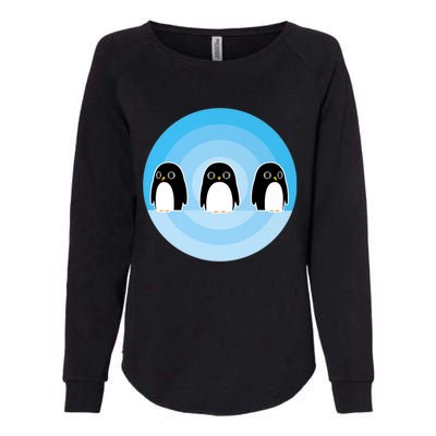 Cute Penguins Womens California Wash Sweatshirt