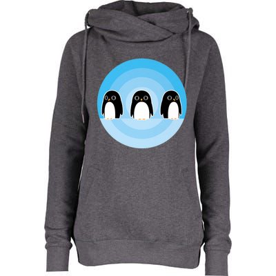 Cute Penguins Womens Funnel Neck Pullover Hood