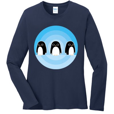 Cute Penguins Ladies Long Sleeve Shirt