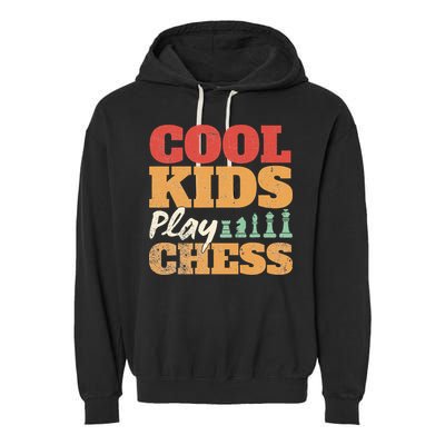 Cool Play Chess Player Chess Board Chess Lovers Garment-Dyed Fleece Hoodie