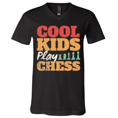 Cool Play Chess Player Chess Board Chess Lovers V-Neck T-Shirt