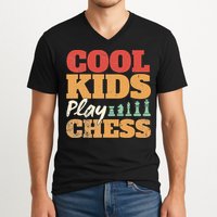 Cool Play Chess Player Chess Board Chess Lovers V-Neck T-Shirt