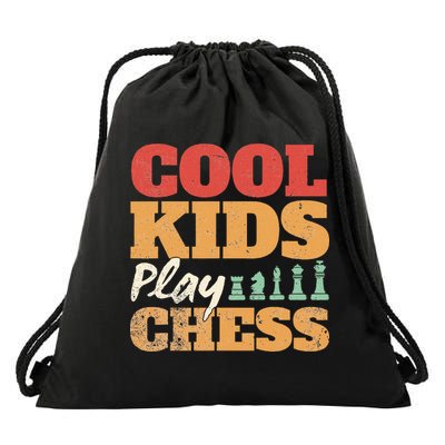 Cool Play Chess Player Chess Board Chess Lovers Drawstring Bag