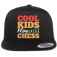 Cool Play Chess Player Chess Board Chess Lovers Flat Bill Trucker Hat