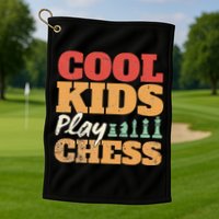 Cool Play Chess Player Chess Board Chess Lovers Golf Towel