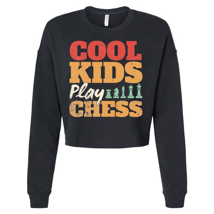Cool Play Chess Player Chess Board Chess Lovers Cropped Pullover Crew