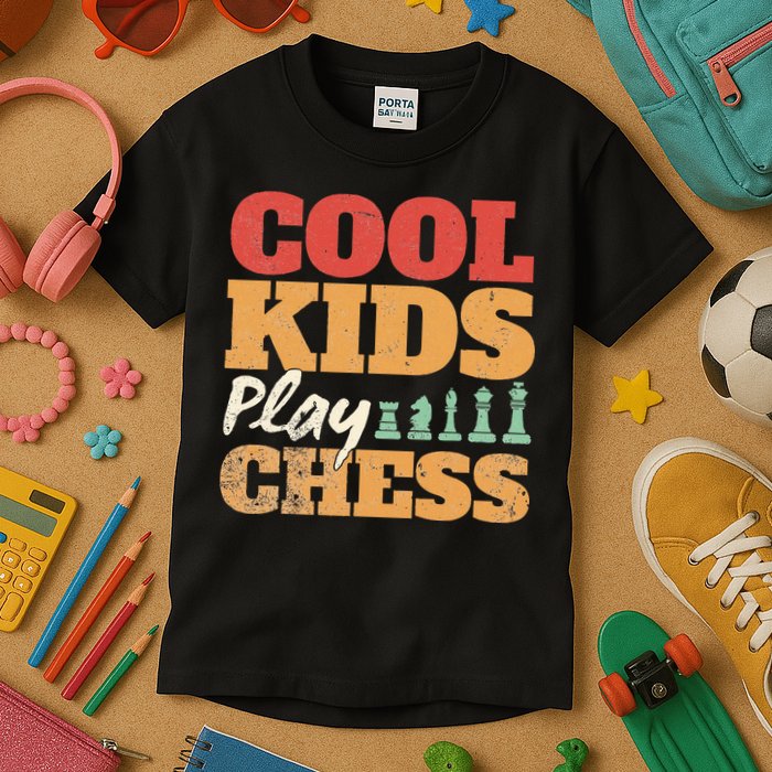 Cool Play Chess Player Chess Board Chess Lovers Kids T-Shirt