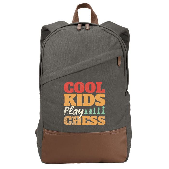 Cool Play Chess Player Chess Board Chess Lovers Cotton Canvas Backpack