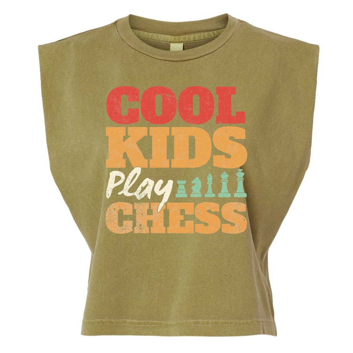 Cool Play Chess Player Chess Board Chess Lovers Garment-Dyed Women's Muscle Tee