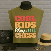 Cool Play Chess Player Chess Board Chess Lovers Garment-Dyed Women's Muscle Tee