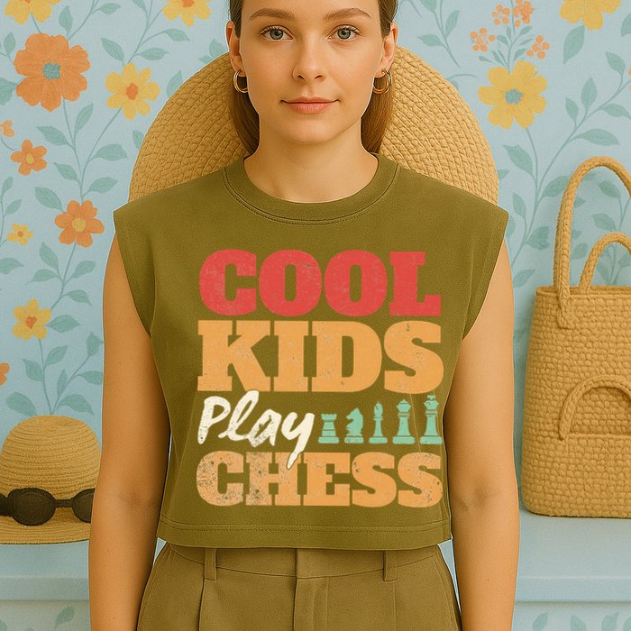 Cool Play Chess Player Chess Board Chess Lovers Garment-Dyed Women's Muscle Tee