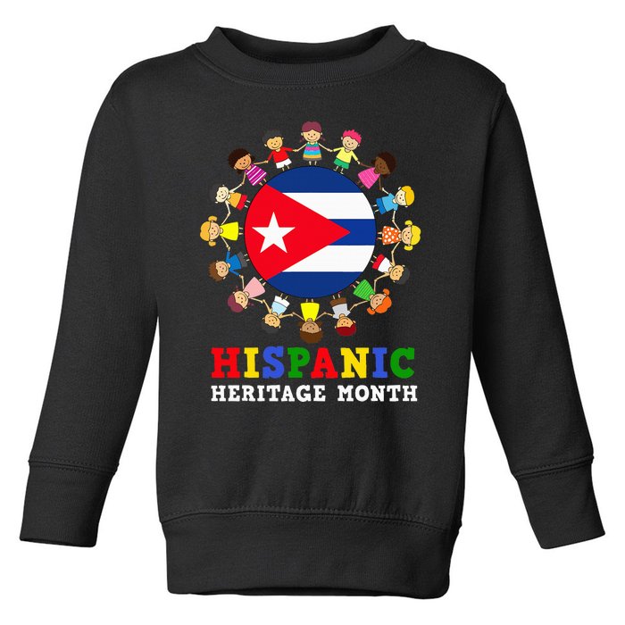 Cuban Pride Celebrate Hispanic Heritage flag Toddler Sweatshirt