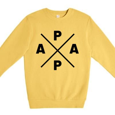 Classic Papa Cross Papa Of The Year Daddy Dad Fathersday Gift Premium Crewneck Sweatshirt