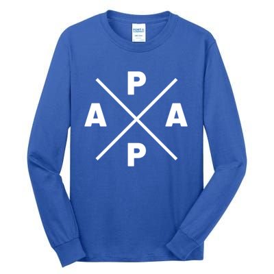 Classic Papa Cross Papa Of The Year Daddy Dad Fathersday Gift Tall Long Sleeve T-Shirt