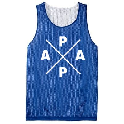 Classic Papa Cross Papa Of The Year Daddy Dad Fathersday Gift Mesh Reversible Basketball Jersey Tank