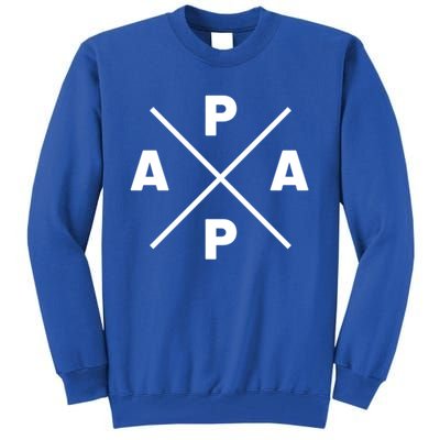 Classic Papa Cross Papa Of The Year Daddy Dad Fathersday Gift Tall Sweatshirt