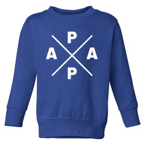 Classic Papa Cross Papa Of The Year Daddy Dad Fathersday Gift Toddler Sweatshirt