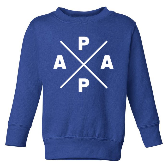 Classic Papa Cross Papa Of The Year Daddy Dad Fathersday Gift Toddler Sweatshirt