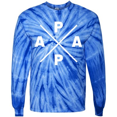 Classic Papa Cross Papa Of The Year Daddy Dad Fathersday Gift Tie-Dye Long Sleeve Shirt