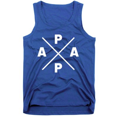 Classic Papa Cross Papa Of The Year Daddy Dad Fathersday Gift Tank Top