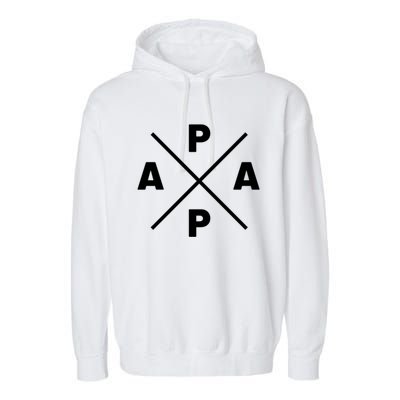 Classic Papa Cross Papa Of The Year Daddy Dad Fathersday Gift Garment-Dyed Fleece Hoodie